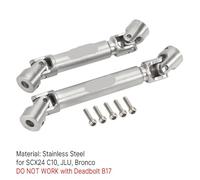 QPSJXN 2PCS Hardened Steel Center Drive Shaft Compatible With 1 24 Scale RC Crawler Models Like SCX24 C10 Base Camp(2PCS Silver)