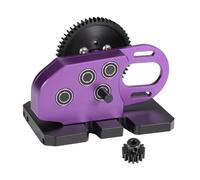 QPSJXN 30% OD Gearbox With Delrin Skid Spur Gear Compatible with 1 10 Scale RC Crawler Compatible With Cheater Rigs Building Aluminum 2Low Transmission(Purple Set)