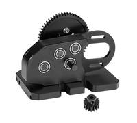 QPSJXN 30% OD Gearbox With Delrin Skid Spur Gear Compatible with 1 10 Scale RC Crawler Compatible With Cheater Rigs Building Aluminum 2Low Transmission(Black Set)