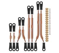 QPSJXN 4 Links Set Stainless Steel Upgrade Parts Compatible With 1 24 Scale RC Crawler Models Like SCX24 Deadbolt B17 Clearance Links(Chassis Links Bronze)