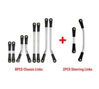 QPSJXN 4 Links Set Stainless Steel Upgrade Parts Compatible With 1 24 Scale RC Crawler Models Like SCX24 Deadbolt B17 Clearance Links(10PCS Links Silver)