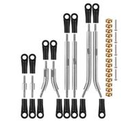QPSJXN 4 Links Set Stainless Steel Upgrade Parts Compatible With 1 24 Scale RC Crawler Models Like SCX24 Deadbolt B17 Clearance Links(Chassis Links Silver)
