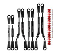 QPSJXN 4 Links Set Stainless Steel Upgrade Parts Compatible With 1 24 Scale SCX24 C10 And Base Camp RC Crawler Clearance Spare Links(Chassis Links Black)