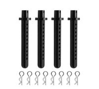 QPSJXN 4 Pcs Aluminum Post Mounting Car Shell With R Clamp Fixing Post Compatible With 1 10 Scale RC Crawler Vehicle Parts Accessories(Black)