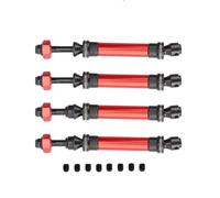 QPSJXN 4 Pieces Heavy Duty Metal Drive Shaft Compatible With 1/10 Scale RC Cars Like VXL 4X4 4WD Upgrade Parts(RED FR)