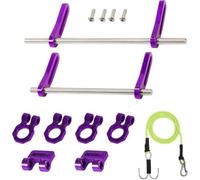 QPSJXN Adjustable 1 10 Scale Bumper Mount Front Rear Metal Bumper With Modular Fairlead D Ring Tow Strap Compatible with RC Crawler Compatible With 1 10 Scale Off Road Vehicles(Purple)