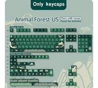 QPSJXN Animal Forest PBT Keycaps Compatible With ISO Layout 7U Compatible with Mechanical Keyboards In Korean Japanese Brazilian Spanish French And Russian Styles(Cherry-US)