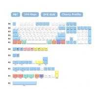 QPSJXN Custom Retro Korean GMK 9009 PBT Keycap Set 140 Mechanical Keyboards DIY Profile Sublimation(Pastel Chalk -JP)