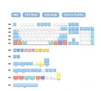 QPSJXN Custom Retro Korean GMK 9009 PBT Keycap Set 140 Mechanical Keyboards DIY Profile Sublimation(Pastel Chalk -KR)