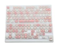QPSJXN Cute PBT Keycaps 134keys 5-Sided MOA Custom Keycaps Compatible with Mechanical Keyboards Compatible With MX Switches(MOA-KAT Pink bag)