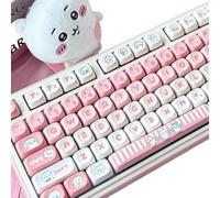 QPSJXN Cute Pink PBT Cartoon Keycaps Set Compatible with Mechanical Keyboards Affordable Gift Compatible with Girls And Boys Collectors Compatible With Most Keyboards(Boxed)