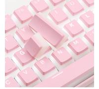 QPSJXN Cyrillic Russian Double Shot PBT Keycap Set Compatible with Mechanical Keyboards 117 ISO Layout Keycaps(English pink)