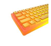 QPSJXN Cyrillic Russian Double Shot PBT Keycap Set Compatible with Mechanical Keyboards 117 ISO Layout Keycaps(English yellow)