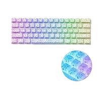 QPSJXN Ice Crack Pattern Imprint Side Print OEM Profile White Keycaps With Shine-Through IMD Technology Compatible With Various Mechanical Keyboards(WHITE 61 keys)