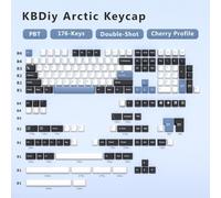 QPSJXN KBDiy Double Shot PBT ISO 7u Keycap Set Compatible with Mechanical Keyboards Compatible With MX Switch Retro Keycaps(GMK Arctic)
