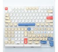 QPSJXN KBDiy KOA Keycaps 140 PBT Keycap MOA Japanese Korean Russian Style 7u ISO Compatible with Mechanical Keyboards(GMK Soymilk-JA)