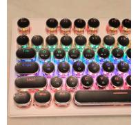 QPSJXN Low Profile Korean Hangul Keycaps 104 Universal Round PBT Caps Compatible With MX Mechanical Keyboards Backlit(Korean Black 104)