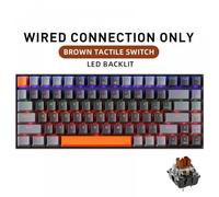 QPSJXN Machenike K500A-B84 75 Percent TKL Hot Swappable Wired Keyboard 84 Six Color Backlight PC And Laptop(Wired Brown Switch)