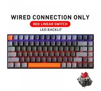 QPSJXN Machenike K500A-B84 75 Percent TKL Hot Swappable Wired Keyboard 84 Six Color Backlight PC And Laptop(Red Switch Dark Gray)