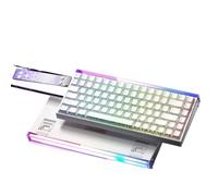 QPSJXN Magnetic Switch Mechanical Keyboard 8K 0.01mm RT Hot Swap RGB Customize Carbon Fiber Wired Accessory Compatible With Various Systems(White contour-Side)