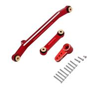 QPSJXN Metal Steering Linkage With Ball Head Compatible with 1/24 Scale RC Crawler Cars Compatible With SCX24 Deadbolt C10 And Mustang RC Track Car Models(A red)