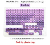 QPSJXN MOA Profile PBT Keycap Set 134 Compatible with MX Mechanical Keyboards Five Sided Sublimation Design(EN bagged M134-P)