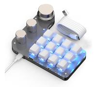 QPSJXN Romoral Mechanical Keyboard Hot-Swap And Drawing Keypad Compatible with Tablets With Macro Programming(1203 BT White)