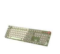 QPSJXN V20 Retro Style Mechanical Keyboard With 104 Round Keycaps And White Backlight Featuring Key-Wire Separation Design(Green)