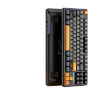 QPSJXN Wireless Keyboard Compact TKL Layout With Gasket Design RGB Backlighting Hot-Swap Switches And Multi-Mode Connectivity(Starshine black)