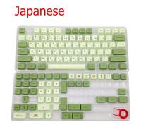QPSJXN XDA Profile PBT Keycap Set 125 Custom Design Compatible with English Japanese Russian Korean Thai Mechanical And Photoshop Keyboards With Various Switches(XDA-Matcha-Japanese)