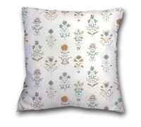 Qpswznk Cushion Covers 40x40cm Geometric Flower Set of 2 Linen Throw Pillow Covers, Soft Decorative Square Cushion Case Home Boho Decor Pillow Cases for Couch Bedroom