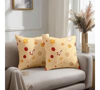 Qpswznk Cushion Covers 40x40cm Starry Sky Rocket Square Throw Pillow Case, Decorative Sofa Lumbar Cushion with Invisible Zipper, Super Soft Boho Pillowcases Modern Home Decor for Bedroom, Sets of 2