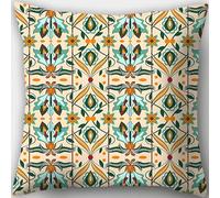 Qpswznk Cushion Covers 45x45cm Colorful Geometric Patterns Set of 2 Linen Throw Pillow Covers, Soft Decorative Square Cushion Case Home Boho Decor Pillow Cases for Couch Bedroom