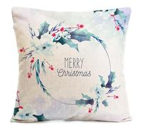 Qpswznk Cushion Covers 50x50cm Flowers Green Leaves Set of 2 Linen Throw Pillow Covers, Soft Decorative Square Cushion Case Home Boho Decor Pillow Cases for Couch Bedroom