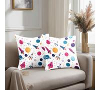 Qpswznk Cushion Covers 70x70cm Cartoon Starry Sky Square Throw Pillow Case, Decorative Sofa Lumbar Cushion with Invisible Zipper, Super Soft Boho Pillowcases Modern Home Decor for Bedroom, Sets of 2