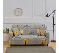 Qpswznk Sofa Cover 4 seater Geometric Golden Leaves High Stretch Super Soft Stylish for Dogs Pets Cats Jacquard Spandex Non Slip Sofa Slipcover for Living Room Furniture Protector