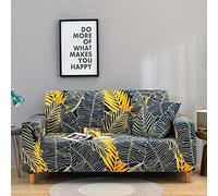 Qpswznk Sofa Cover 4 seater Tropical Golden Plants High Stretch Super Soft Stylish for Dogs Pets Cats Jacquard Spandex Non Slip Sofa Slipcover for Living Room Furniture Protector