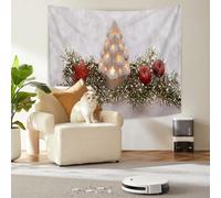 Qpswznk Tapestry Wall Hanging Snowflake Christmas Tree Poster Wall Hanging Tapestries, Bohemian Decor Tapestry, Mandala Tapestries, Bedroom Dorm Room Decorative Art, Easy Hanging 200x150cm