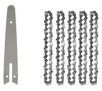QPSYYB 4/6/8 Inch Chains and Guide Bar Mini Steel Electric Saw Blade Power Tool Accessory Replacement Wood Cutting,1211