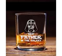 QPTADesignGift Best Father In The Galaxy Whiskey Glass - Star Wars Gift - Darth Vader - Father Whiskey Glass - Father's Day - Birthday Gift For Dad - Uncle - Grandpa From Daughter Son Wife