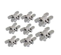 QPWYSH Door Hinges, 2-3/8”Hidden Door Hinges, Invisible Cross Hinges Concealed Hinges, Zinc Alloy 180 Degree Swing Hinge, 8-Pack
