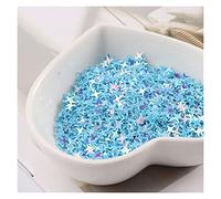 QQ 2400Pcs(10g) Size 4mm 4 Horns Star Shape PVC Loose Sequins Paillettes For Nails Art,wedding Decoration Confetti,Star Nail Sequin Z725 (Color : JG Light Blue)