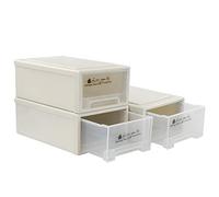 Qqbine 6.8 Litre Clear Stacking Storage Drawer Unit Plastic Frontbox, 3 Packs