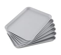 Qqbine Reusable Large Plastic Serving Trays, Plastic Rectangular Food Trays, 6 Packs