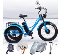 QQCHGOL 3-Wheel Mobility Scooter for Seniors & Adults, 24" Fat Tyre,Low-Step Frame, Large Basket, LCD Display, Headlight for Easy Riding and Storage