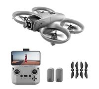 QQCHGOL Drone with Dual 1080P Camera for Adult Beginner,One-Key Return,RC Quadcopter,Gesture Control, 360° Obstacle Avoidance,Altitude Hold,BL Motor,LED light,2 Batteries Ultra-Light 68g (Gray)