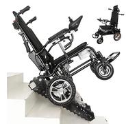 QQCHGOL Electric Wheelchair - Crawler Stair Climbing, Lightweight Foldable with One-Click Switching, Supports 180Kg/396Lb, Electric Stair Climbing Wheelchair for Elderly Travel and Daily Use