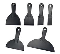 QQdou Plastic Scraper, 6 Pack Flexible Paint Putty Scrapers Tools Set, Filler Tool Non Scratch, for Spackling, Patching, Decals, Baking, Wallpaper, Remover Sticker, Car Painting Scrapers (Black-B)