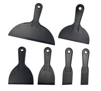 QQdou Plastic Scraper, 6 Pack Flexible Paint Putty Scrapers Tools Set, Filler Tool Non Scratch, for Spackling, Patching, Decals, Baking, Wallpaper, Remover Sticker, Car Painting Scrapers (Black)