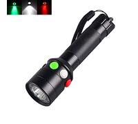 QQEG LED Torch with Red Green White Light,Handheld Tactical Flashlight Outdoor Torch Tri-Color Road Signal Light Torches Waterproof for Night Vision Hunting Fishing Walking Reading Astronomy Detector